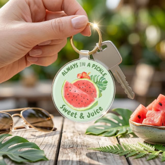 Porte-clés Watercolor Watermelon Tropical Floral Cute Summer 