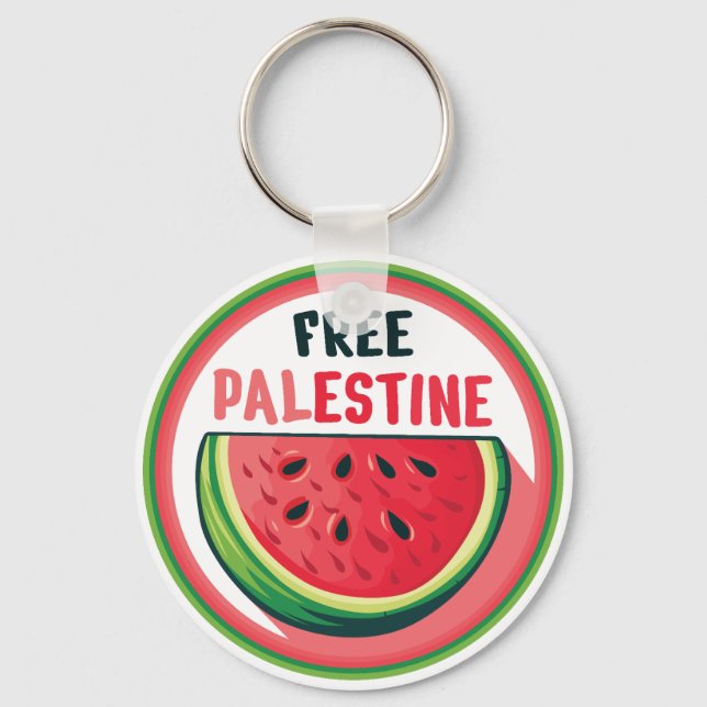 Porte-clés Watermelon Palestine Free Colorfull (Recto)