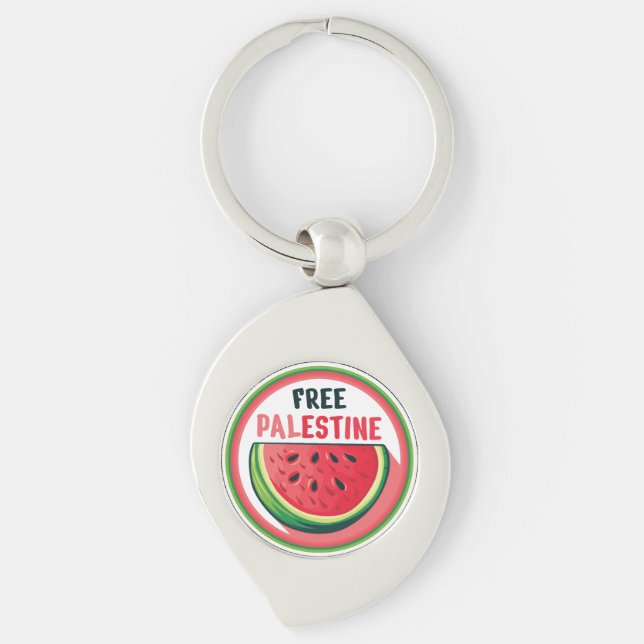 Porte-clés Watermelon Palestine Free Colorfull (Devant)