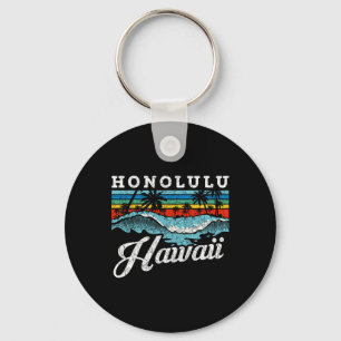 Porte-clés Waves Beach Honolulu Hawaiian Summer Surfing Retro