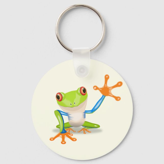 Porte-clés Waving red eyed tree frog illustration (Recto)