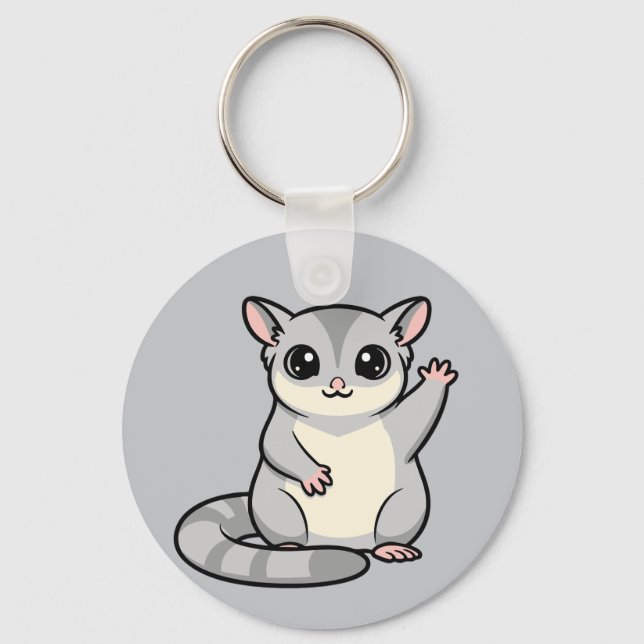 Porte-clés Waving Sugar Glider Cartoon Art (Recto)
