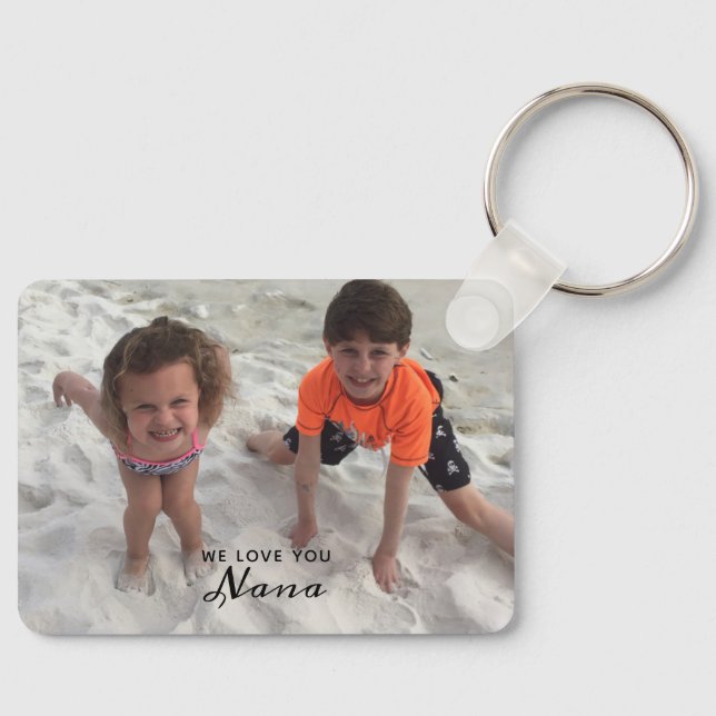 Porte-clés We Love You Nana Grandkids Photo Custom (Recto)