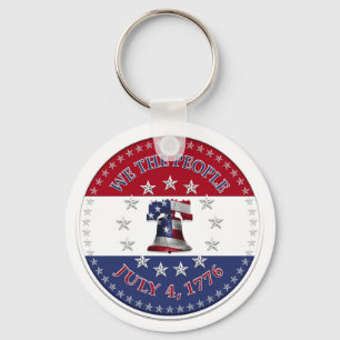 Porte-clés We The People July 4 1776 Bell with 13 & 50 Stars