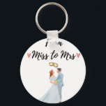 Porte-clés Wedding From Miss to Mrs keychain, Wedding gift<br><div class="desc">HI! Welcome to my store,  It's really nice to see you here.

Simple and beautiful wedding gift to friends,  family,  bridesmaids and to guests.</div>