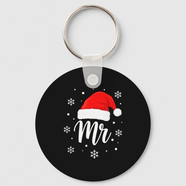 Porte-clés Wedding Mr. Santa Hat, Mr. Christmas Snowflakes Fo (Recto)