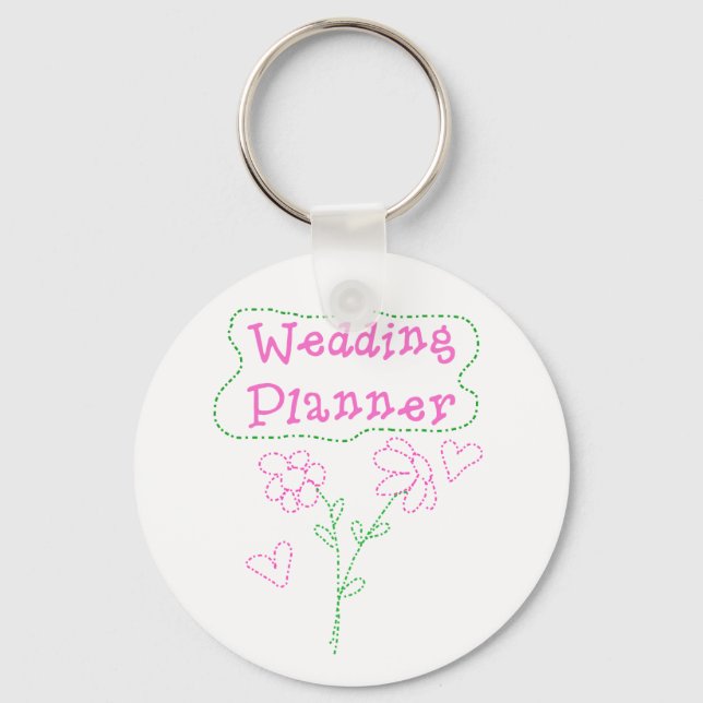 Porte-clés Wedding planner de fleurs roses (Recto)