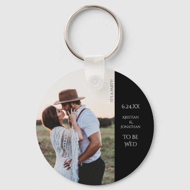 Porte-clés Wedding Save the Date Modern Photo (Recto)