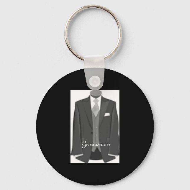 Porte-clés Wedding Tuxedo Groomsman Keychain (Recto)