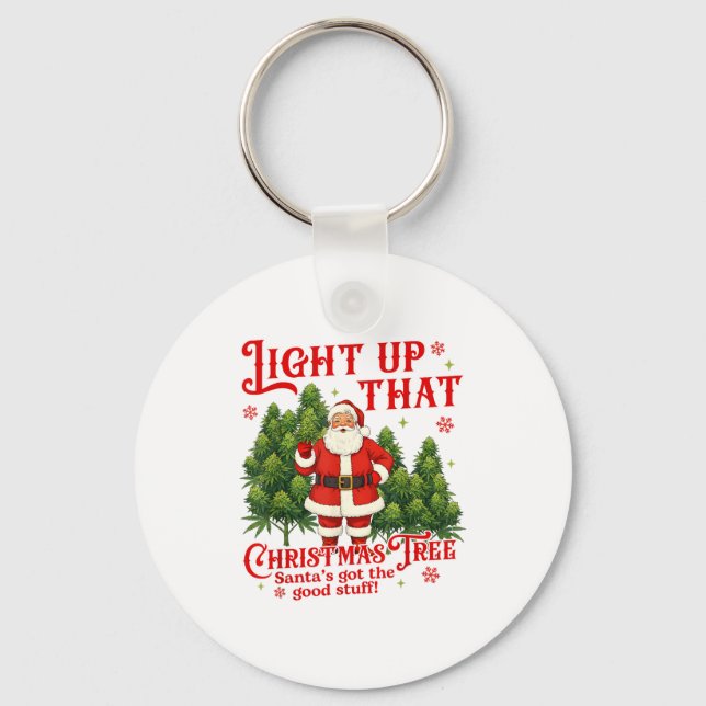 Porte-clés Weed Lover Smoking Light Up Christmas Tree  (Recto)