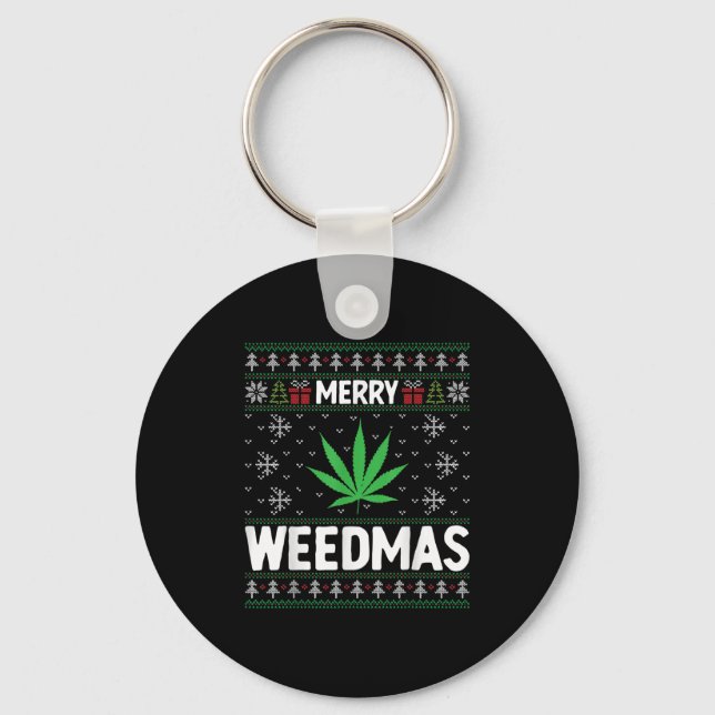 Porte-clés Weed Merry Weedmas Xmas Smoking  (Recto)