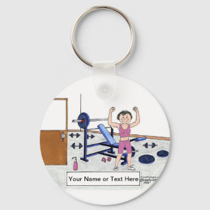 Porte-clés Weightlifter - Femme, Cartoon personnalisé