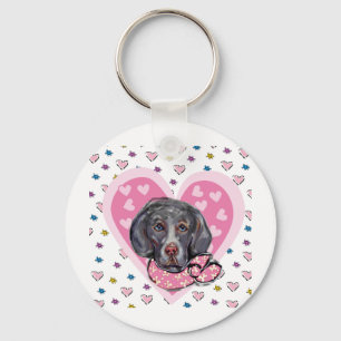 Porte-clés Weimaraner de la Saint-Valentin