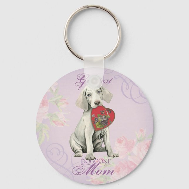 Porte-clés Weimaraner Heart Maman (Recto)