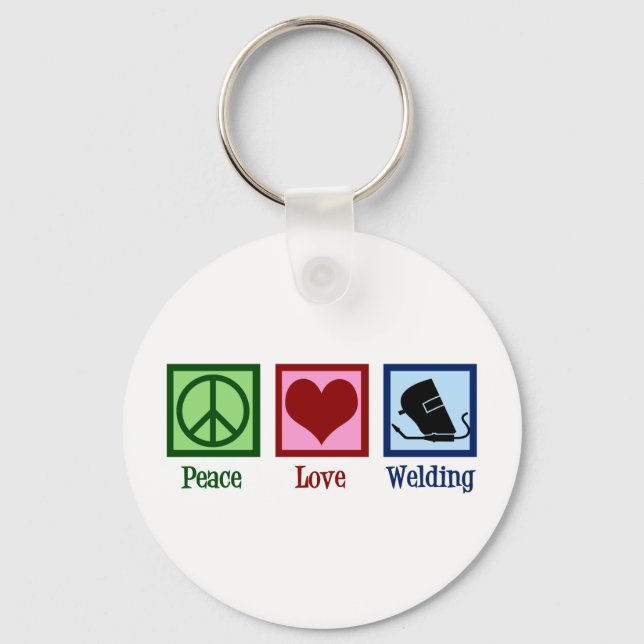 Porte-clés Welder Company Peace Love Welding Business (Recto)