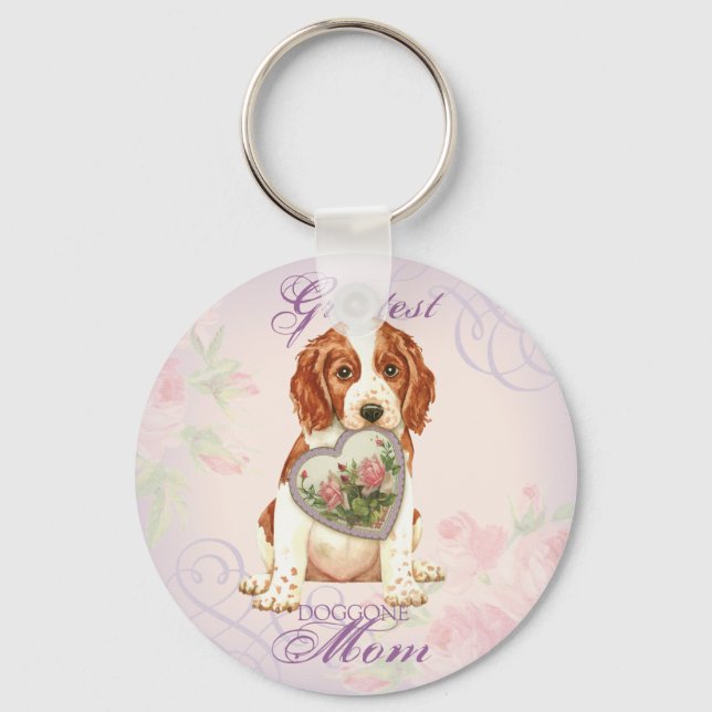 Porte-clés Welsh Springer Spaniel Heart Maman (Recto)
