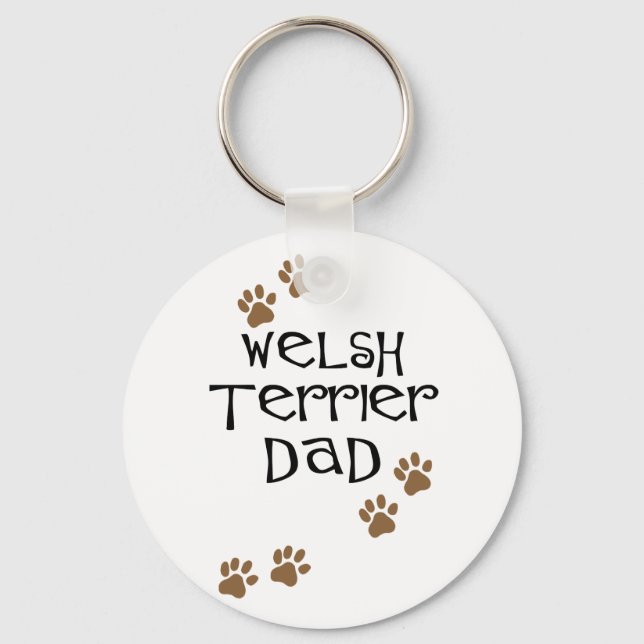 Porte-clés Welsh Terrier Papa pour Welsh Terrier Dog Dads (Recto)