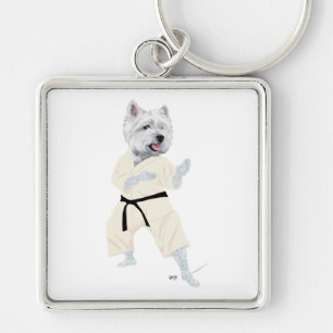 Porte-clés West Highland Terrier KARATE !