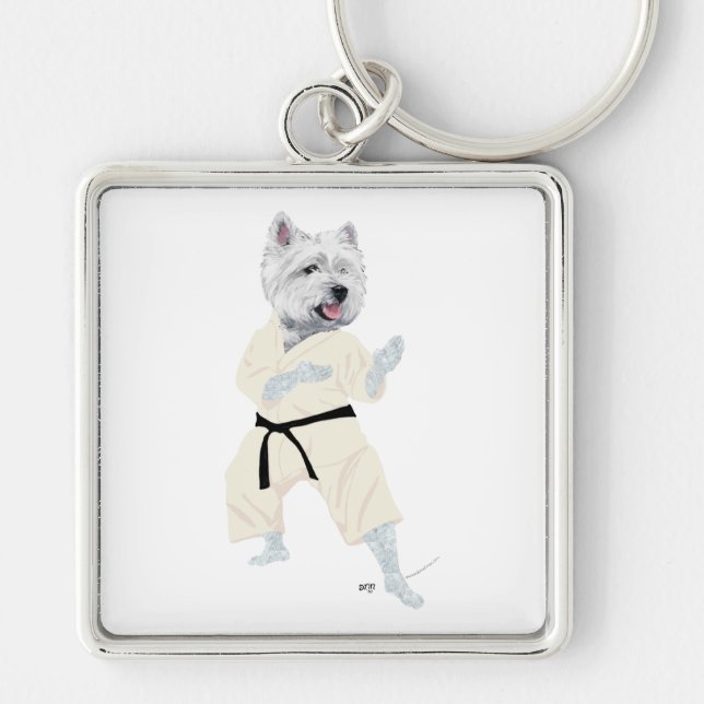 Porte-clés West Highland Terrier KARATE ! (Devant)