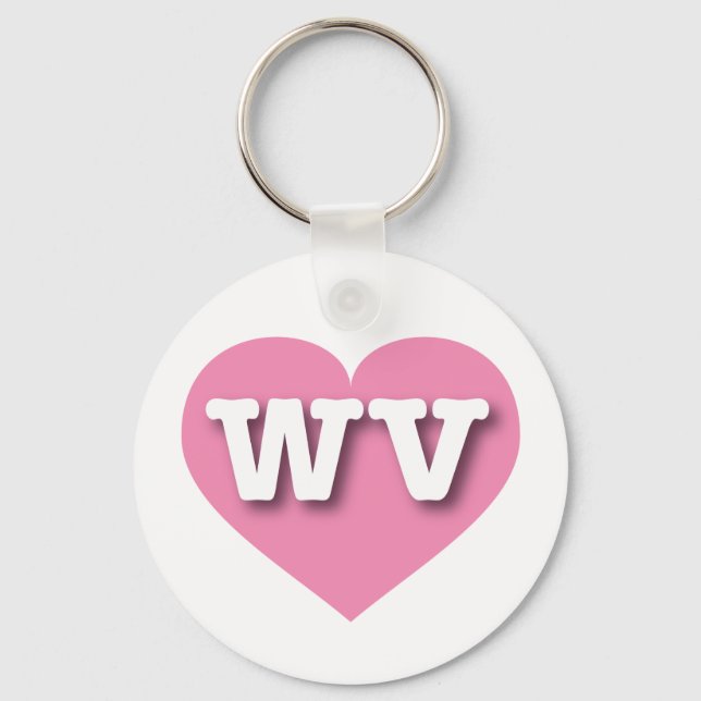 Porte-clés West Virginia Coeur rose - J'aime WV (Recto)