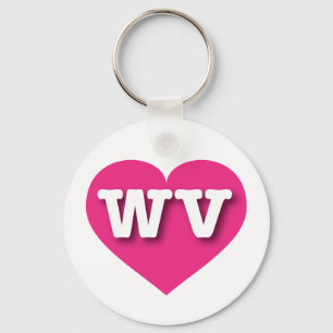 Porte-clés West Virginia Hot Rose Heart - Big Love