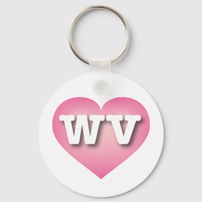 Porte-clés West Virginia Pink Fade Heart - J'aime WV (Recto)