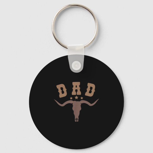 Porte-clés Western Dad First Second Birthday Cowboy Family Ma (Recto)