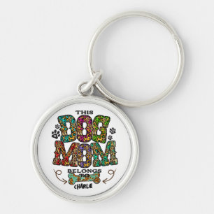 Porte-clés Western Leopard Patch Motif Chien Maman Animal Ani