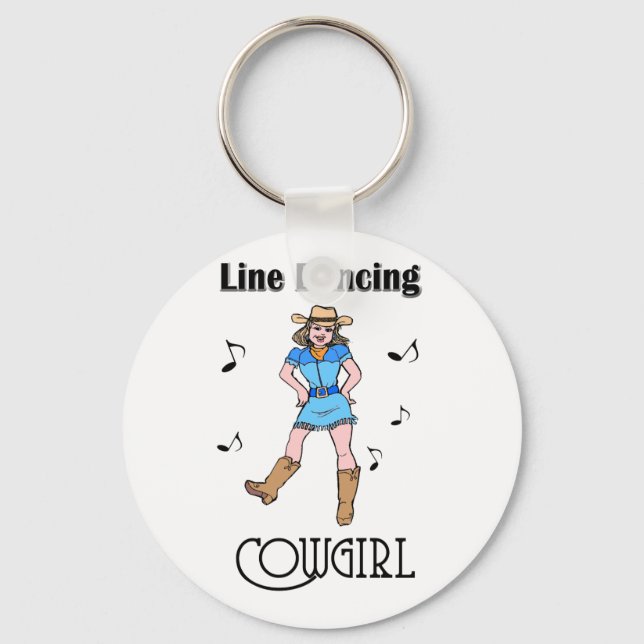 Porte-clés Western "Line Dancing Cowgirl" (Recto)