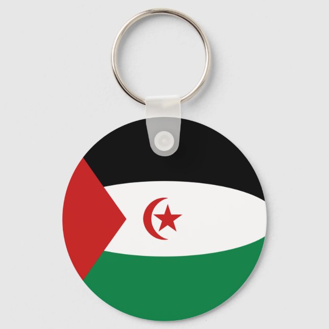 Porte-clés Western Sahara Fisheye Flag Keychain (Recto)