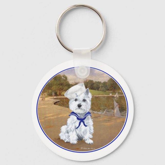 Porte-clés Westie avec voiliers (Recto)