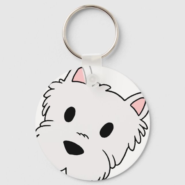 Porte-clés westie cartoon head (Recto)