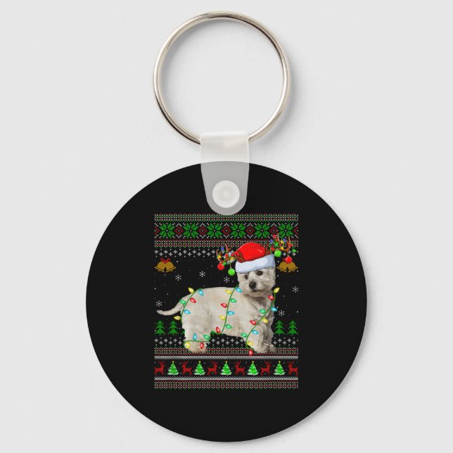 Porte-clés Westie Dog West Highland Terrier Ugly Christmas Sw (Recto)