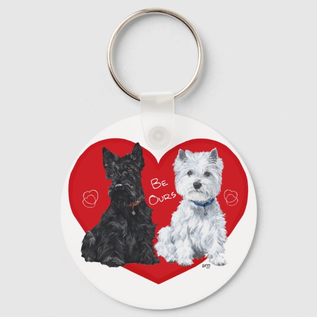 Porte-clés Westie et Scottie Valentine (Recto)
