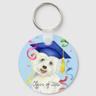 Porte-clés Westie Graduate