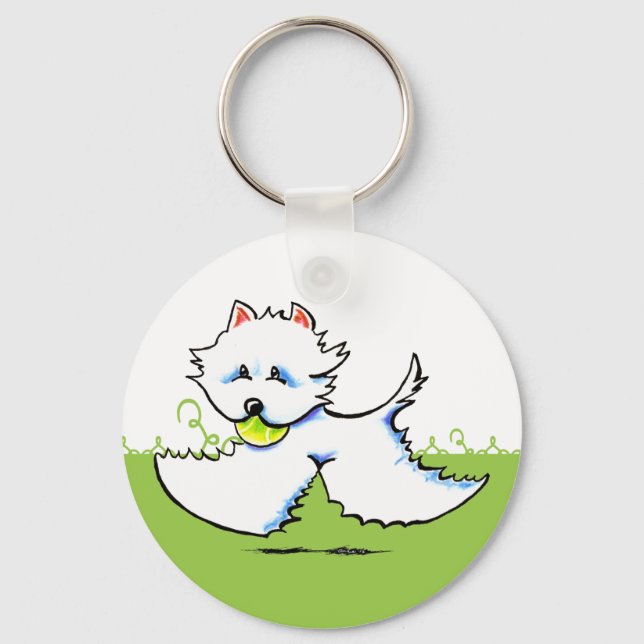 Porte-clés Westie Playtime Off-Leash Art™ (Recto)