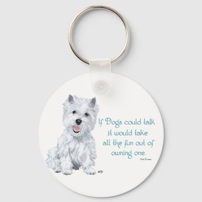 Porte-clés Westie Wisdom - If Dogs Could Talk (Recto)