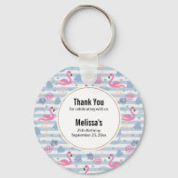 Whimsical Flamingo & Pineapple Pattern Thank You