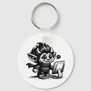 Porte-clés Whimsigoth Cyborg Internet Troll Design d'art Vint