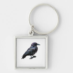 Porte-clés Whimsigoth Moody Floral Grungy Corvus, Corbeau, Co