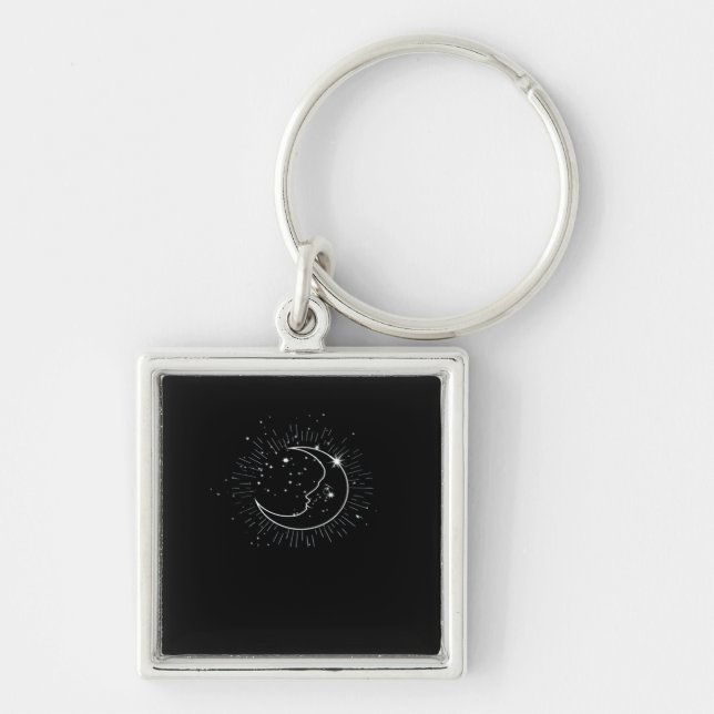 Porte-clés Whimsigoth Starry Night Moon Witchy Classic (Devant)
