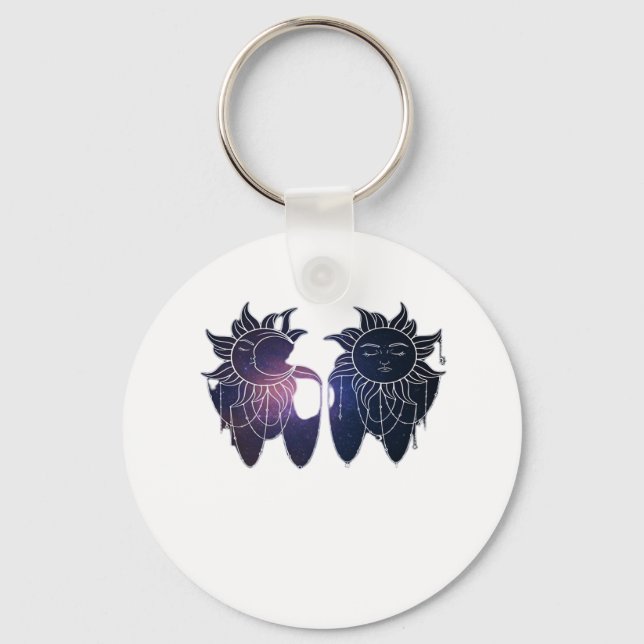 Porte-clés Whimsigoth Starry Nuit Sun Moon Witchy Classic (Recto)