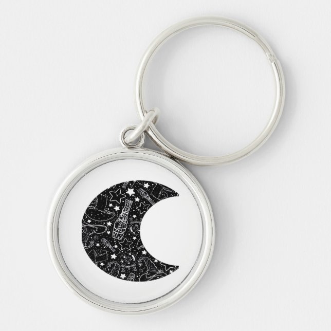 Porte-clés Whimsigoth Witch Moon Wicca Kawaii Goth Tattoo Ast (Devant)