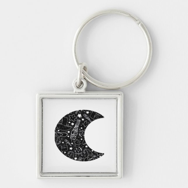 Porte-clés Whimsigoth Witch Moon Wicca Kawaii Goth Tattoo Ast (Devant)