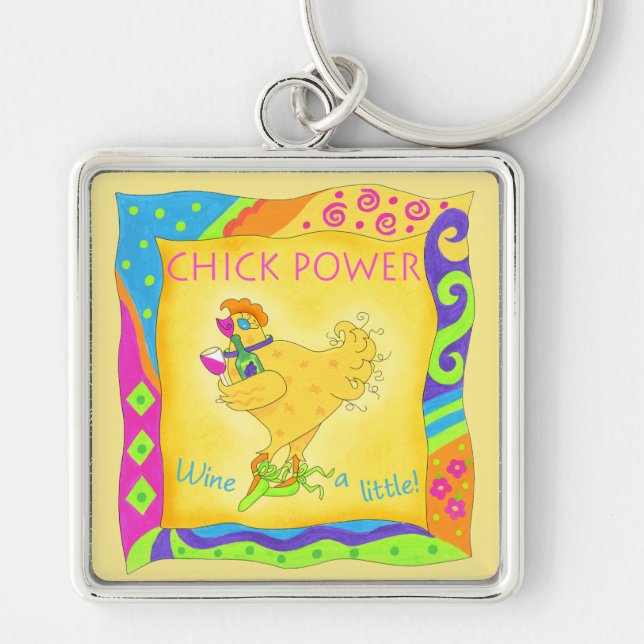 Porte-clés Whimsy Wine a Little Chick Power Yellow (Devant)