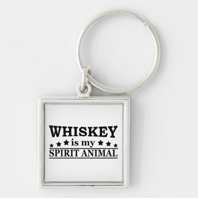 Porte-clés whiskey est mon animal d'esprit (Devant)