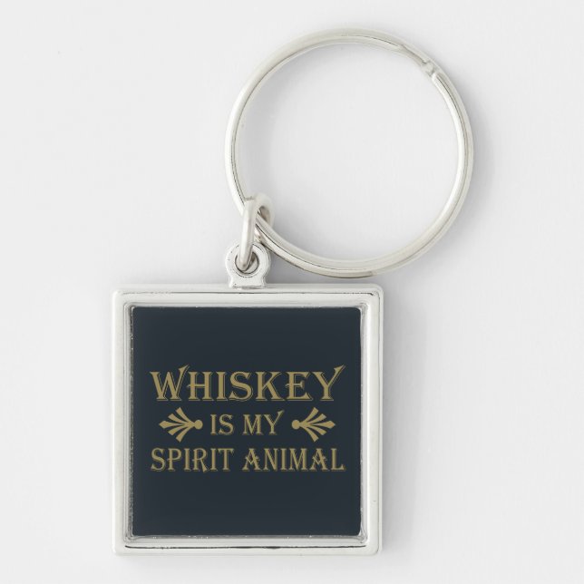 Porte-clés Whiskey est mon animal d'esprit drôle de dire alco (Devant)