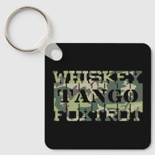 Porte-clés Whiskey Tango Foxtrot WTF camouflage vert