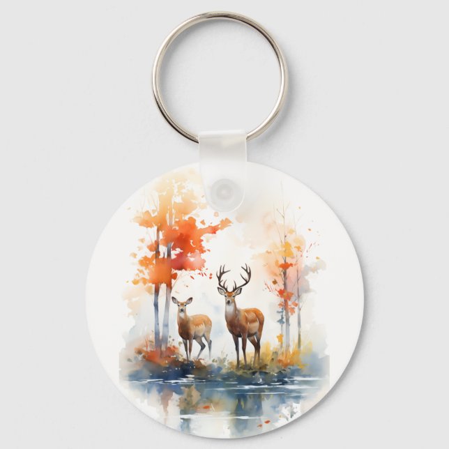 Porte-clés Whispers of the Wild : Autumn Deer" (Recto)