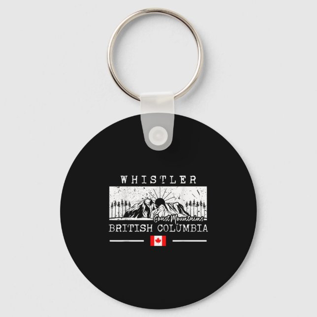 Porte-clés Whistler Mountain Canada Ski Resort Skiing British (Recto)